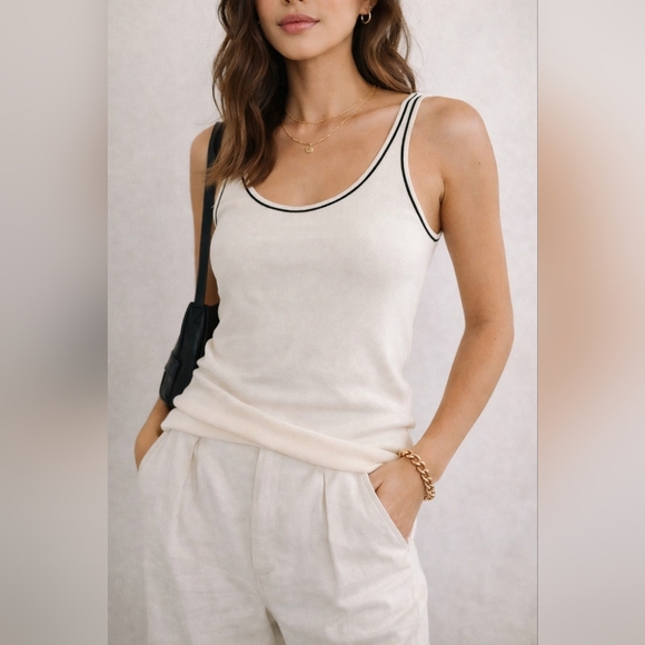 Massimo Dutti Tops - 🥳HOST PICK🥳 Massimo Dutti | Contrast Knit Tank Top, Size L